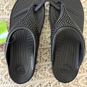 CROCS Black Studded Sandals